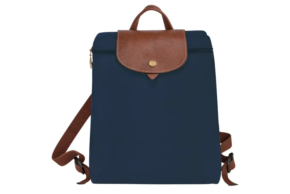 Best Mini Backpack for Travel - Longchamp Le Pliage Backpack on white background