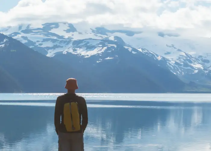 Person looking at lake in British Columbia