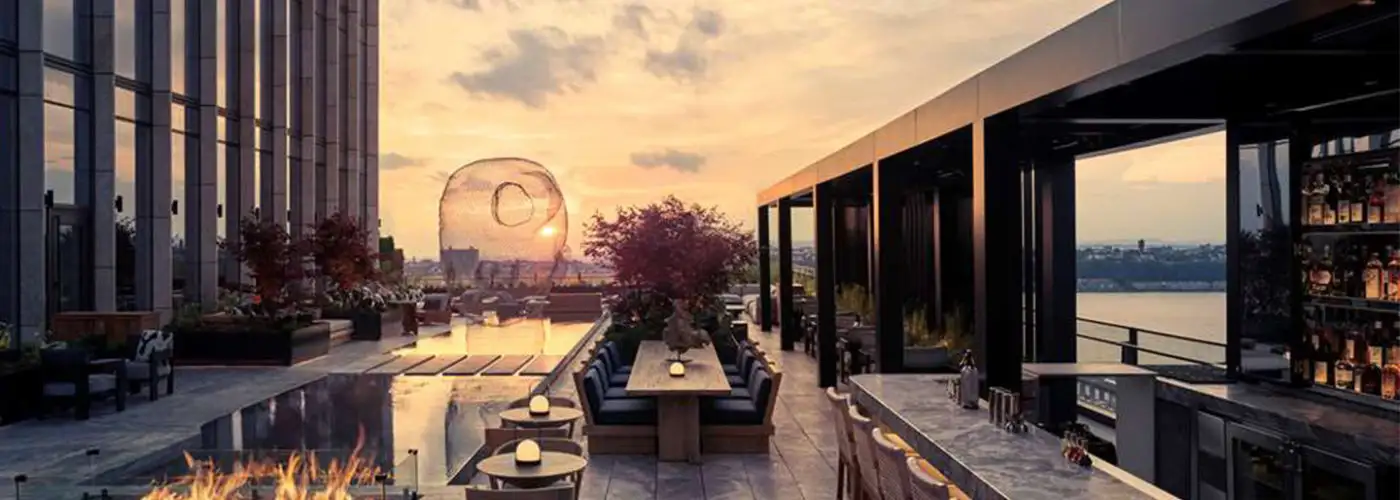 View from the rooftop of the Equinox Hotel in New York City, New York