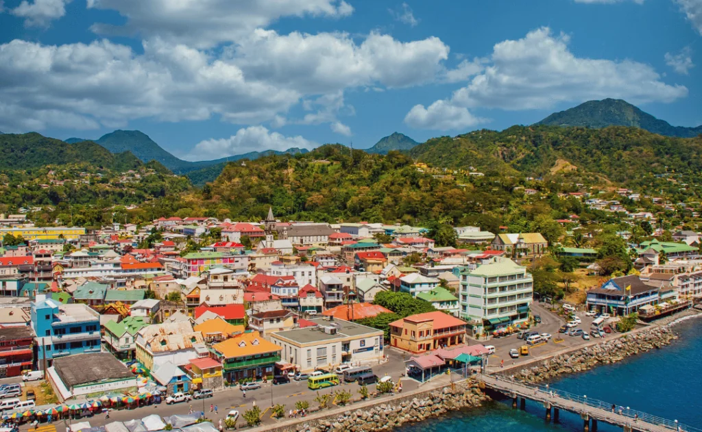 ROSSEAU, DOMINICA - April 7, 2011 The Commonwealth of Dominica, is an Island country in the West Indies which has become a popular cruise ship destination
